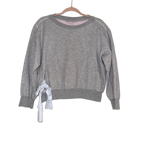 Stella McCartney Side Tie Gray Crewneck Sweatshirt IT 42 US 6-8 - Picture 1 of 8